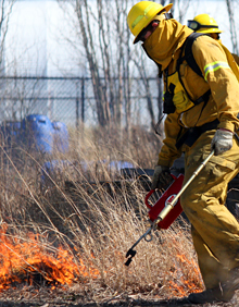 A prescribed burn at the Chicago Center for Green Technology by WRD's Zach Taylor